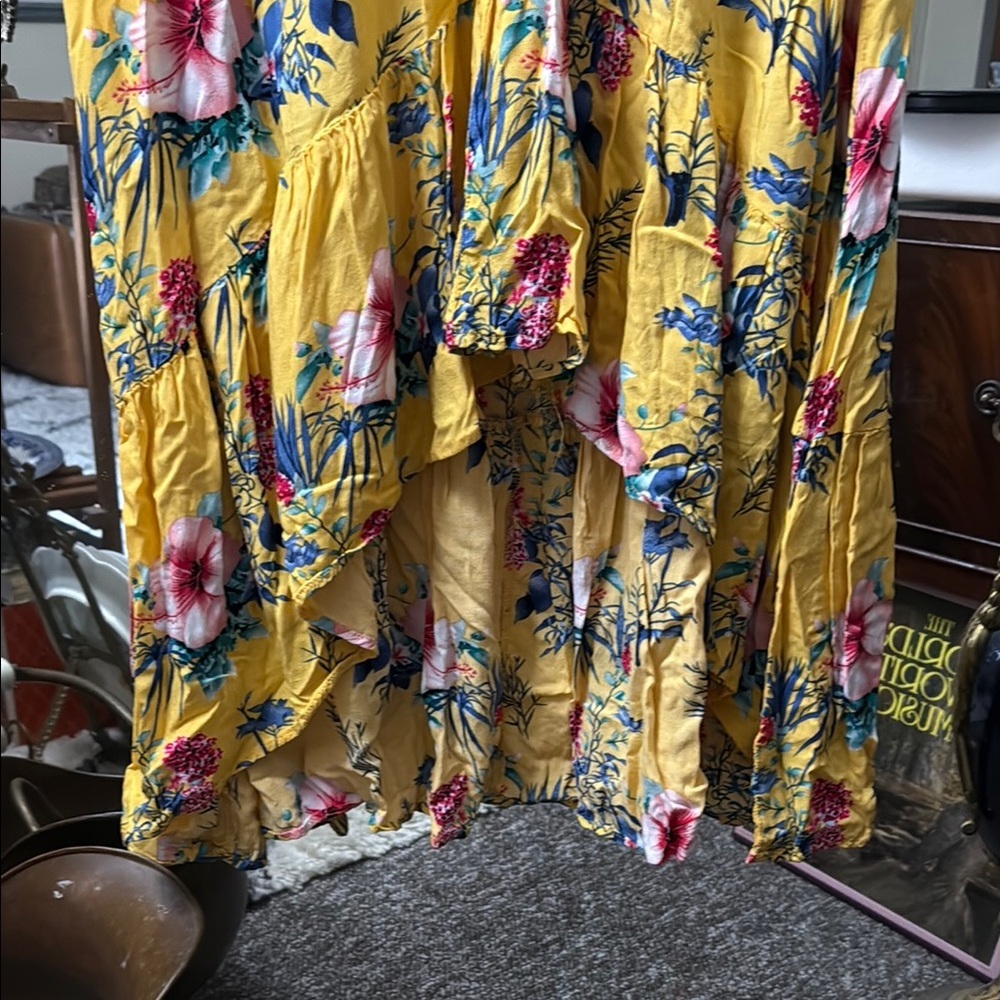 Umgee Floral Tropical Yellow Dress - Picture 2 of 6